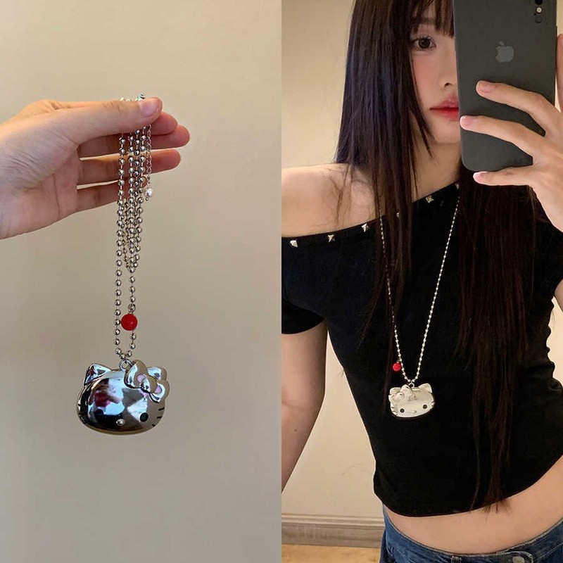 小众高级感复古卡通猫咪吊坠个性甜美可爱百搭长款项链女|undefined