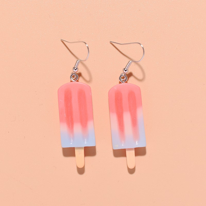 Daily Occasion Plastic, Resin Material Ice Cream Pattern 1 Pair Simple Style Ice Cream Patchwork Plastic Resin Drop Earrings