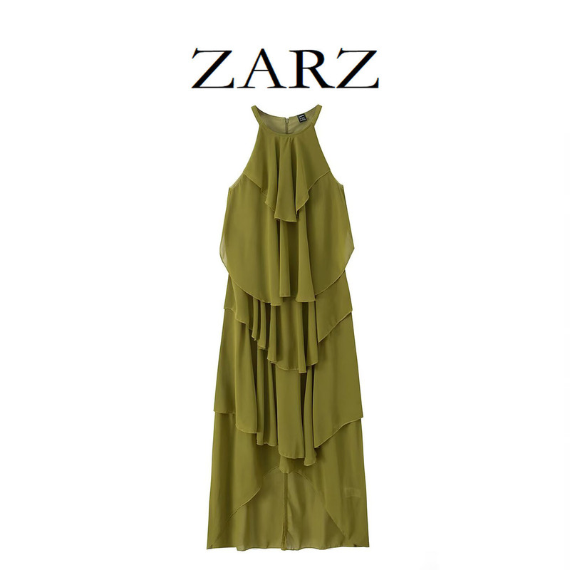 Zarz Self-Designed European and American Style New Women's Fashion Classic Versatile Layered Halter Neck Dress Zarz Self-Designed European and American Style New Women's Fashion Classic Versatile Layered Halter Neck Dress
