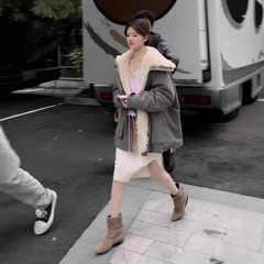 韩版加厚大翻领羽绒棉服女派克服外套女2025冬季新款保暖棉衣上衣