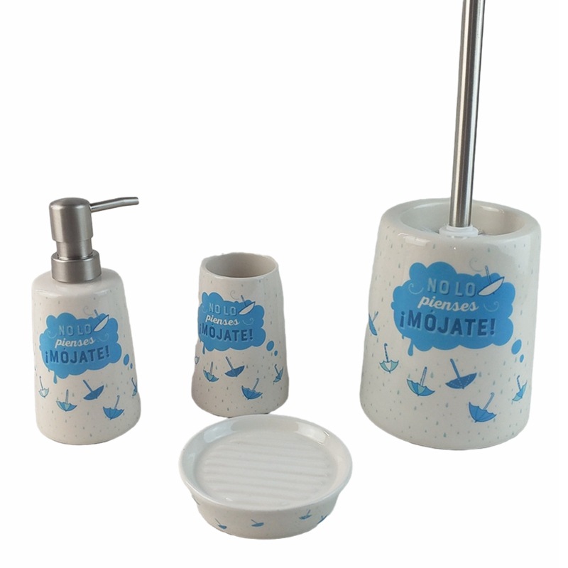 Baño personalizado de cuatro piezas Baño de hotel cuadrado Juego de lavado Combinación de baño Juego de baño de cerámica de 4 piezas