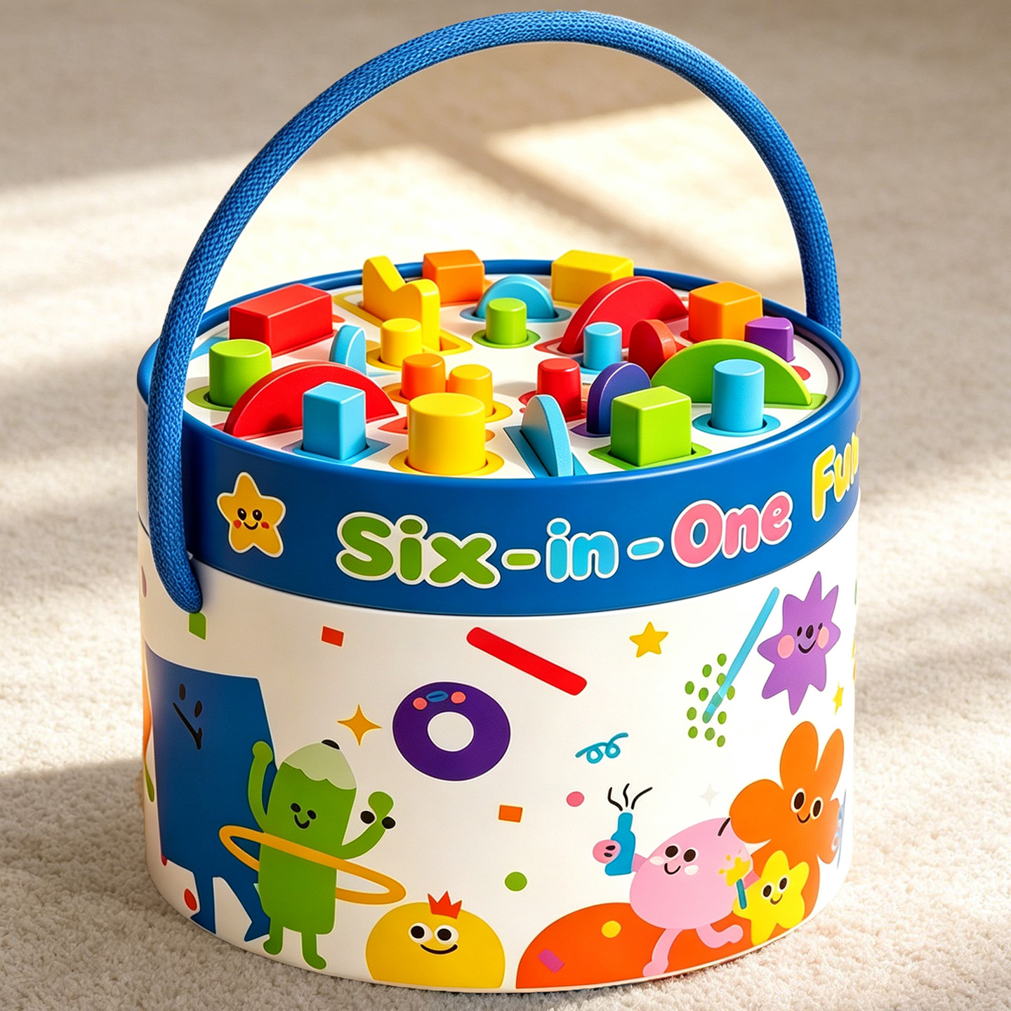 Solid wood Montessori teaching aids, Montessori early education educational toys, kindergarten busy bucket, baby color recognition toys for children
