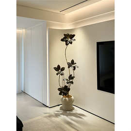 海虹景品黑金刚橡皮树仿真绿植轻奢室内假花客厅大型落地盆栽植物