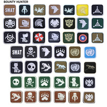 跨境货源夜光迷你魔术贴章 PVC免洗胶贴臂章 户外战术包贴各种配