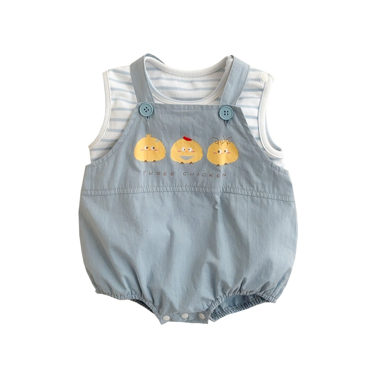 Traje de verano para bebés y niños de 0 a 3 años, ropa de piel para bebés, ropa de protección solar, chaleco a rayas, traje de mono con pedo
