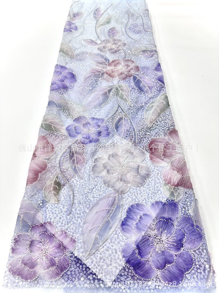 Francés Gaoding lujo ligero pequeño vestido de boda fresco cena vestido de moda tela de flores bordado image 12