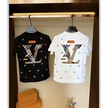 2025年春夏新款休闲时尚潮流修身刺绣款男女款高品质短袖T恤