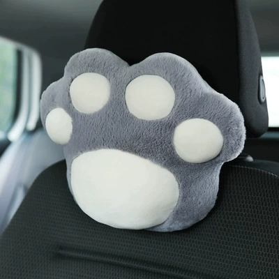 Seat cushion, seat cover: Claw Women's Car Seat Cushion - cat-claw-headrest-gray