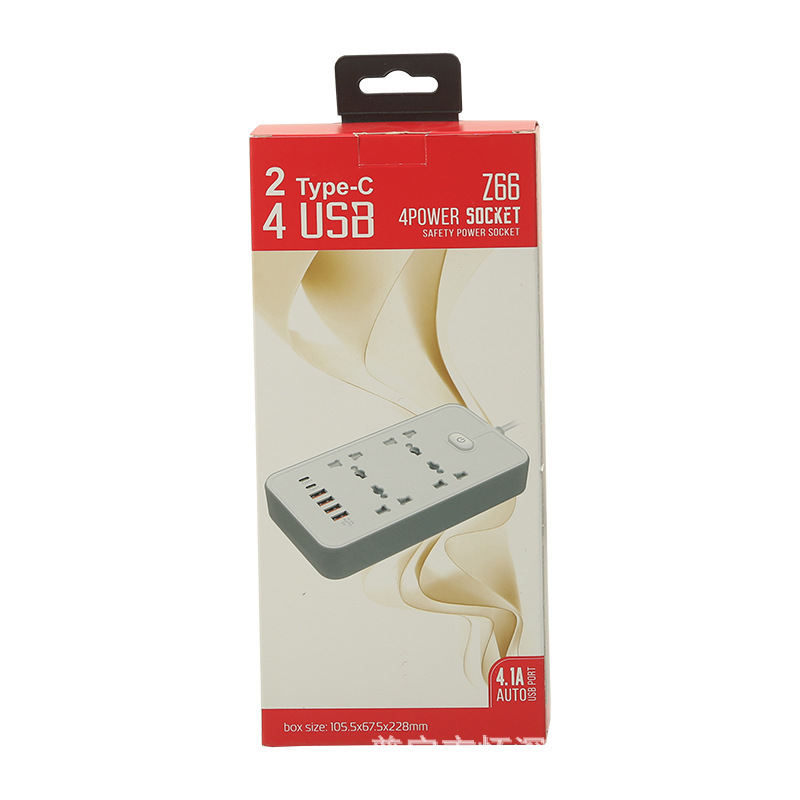 4 naranja USB + 2 verde Tipo-c Z66#3A enchufe de carga caja de regalo embalaje enchufe de alineación México