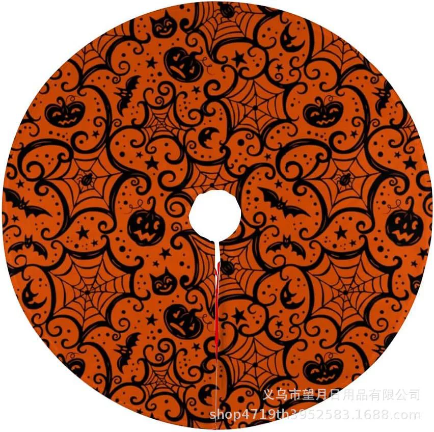 Кроссбордная сеkс Halloween елочная юбка новая фланелевая линя рождественские украшения тыква призрак летучая мышь черная кошка ведьма