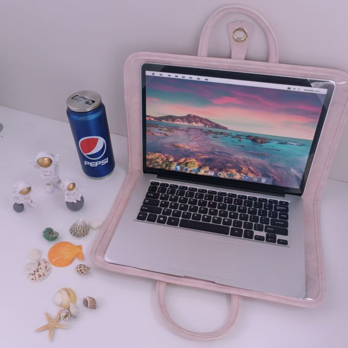 Funda protectora para computadora, bolsa para computadora, carcasa protectora para computadora, bolso para computadora portátil, chica rosa