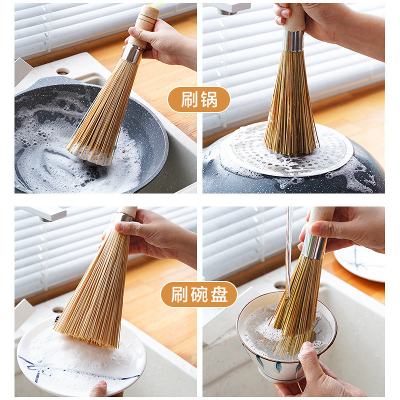 天然竹ブラシ、昔ながらの鍋洗いブラシ、竹鍋ブラシ、キッチン食器洗いブラシ、家庭用掃除ブラシ、竹ほうき|undefined
