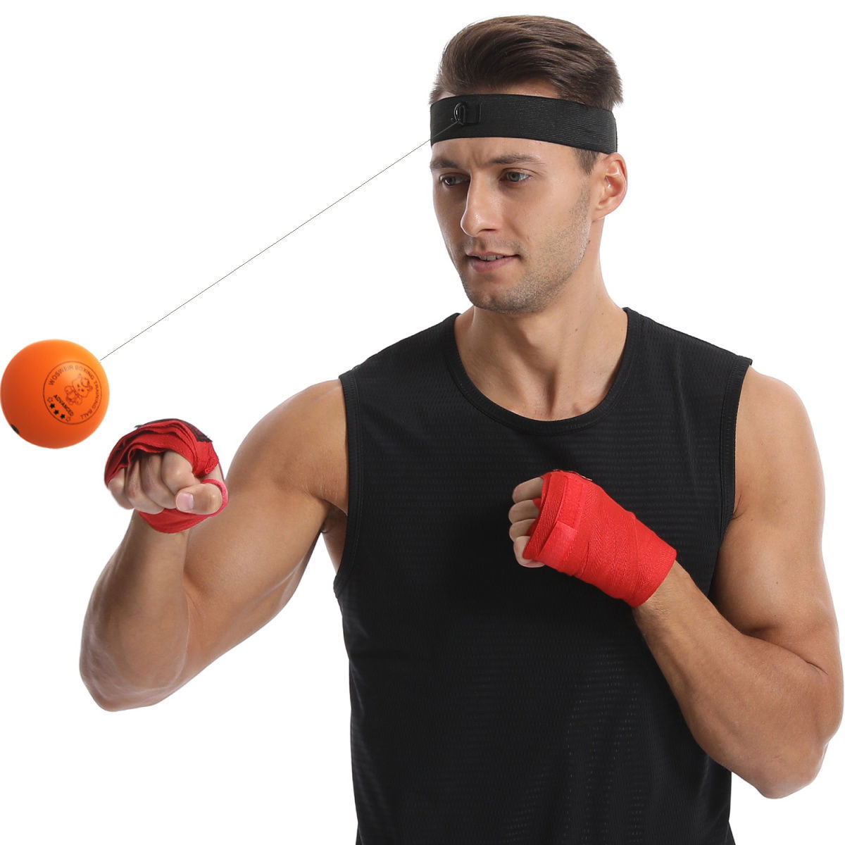 Kopfmontierter Box-Schnellreaktionsball für Heimtraining, Kampfball für Kinder, Stressabbau, glatter PU-Schaum_voghion.com