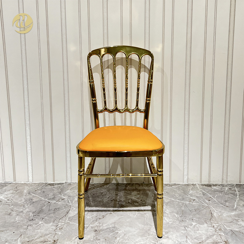 Factory Direct Selling Hotel Banquet Hall Golden Plating Banquet Chair Outdoor Wedding Wedding Bamboo Festival Chair Restaurant Hall Furniture
