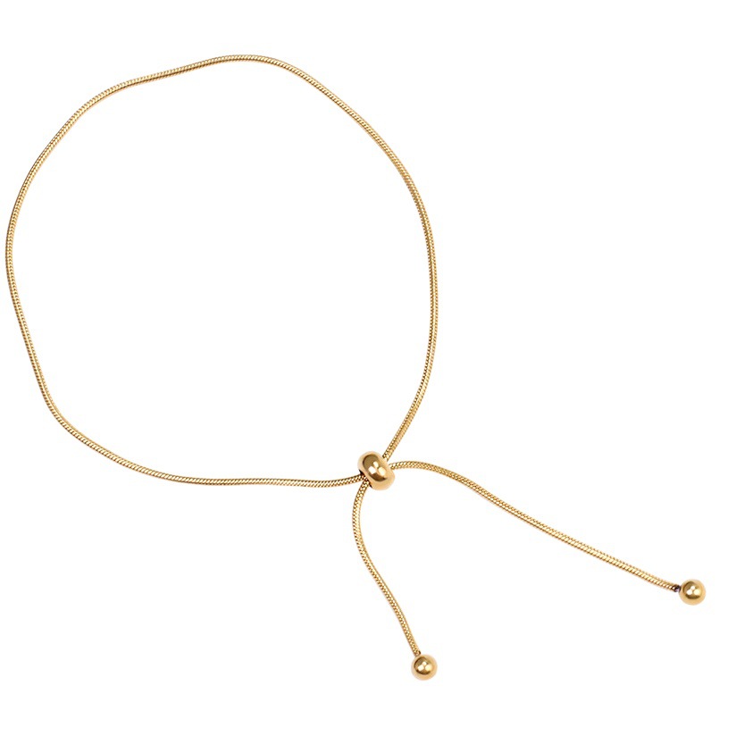 Estilo coreano 18K oro simple serpiente hueso pulsera en línea celebridad novias estudiante simple ins Mori longitud ajustable no desvanecimiento