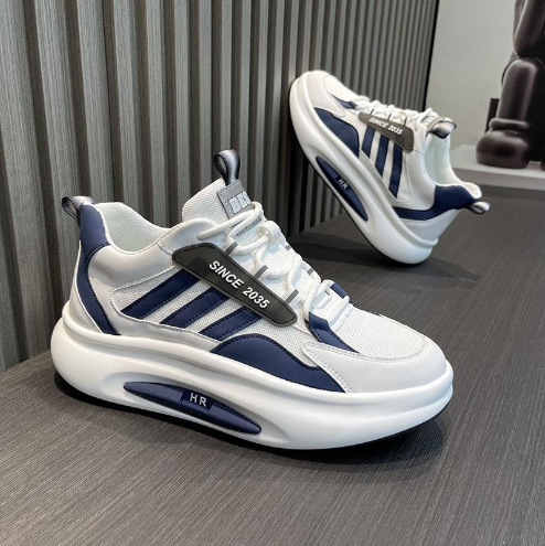 Men's Sneakers 2026 New Model Fly-Knit Breathable Men's Running Shoes Low-Top Thick-Soled Trendy Dad Shoes Wholesale