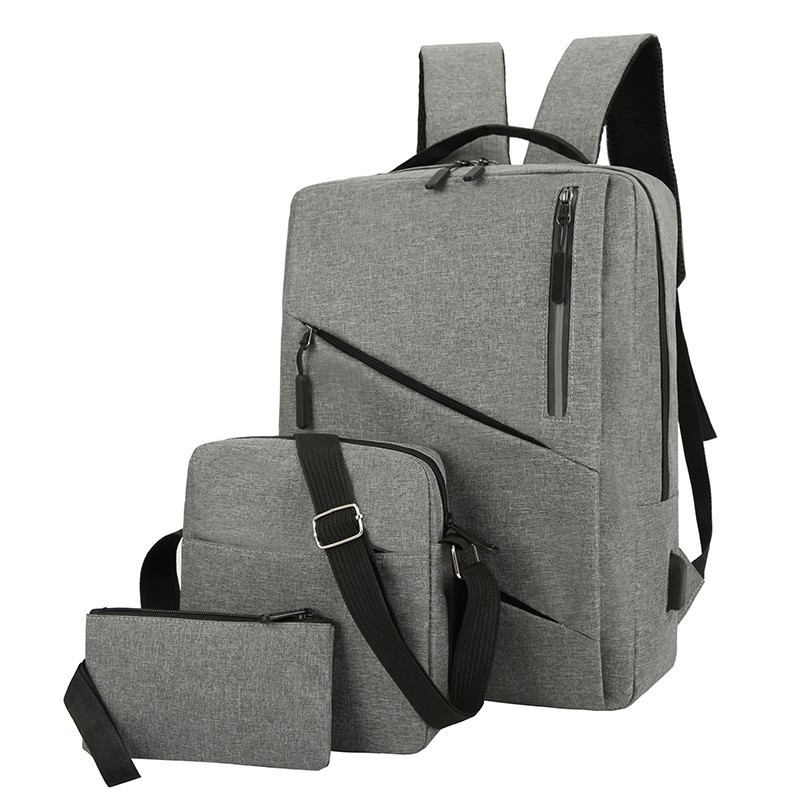 Rechargeable Business Backpack, Multifunctional Business Trip, Computer Bag, Foreign Trade Three-Piece Set, Casual Backpack, Crossbody Bag