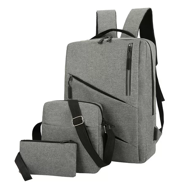 Rechargeable Business Backpack, Multifunctional Business Trip, Computer Bag, Foreign Trade Three-Piece Set, Casual Backpack, Crossbody Bag