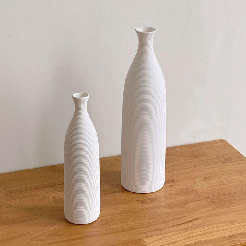 Estilo nórdico ins florero de cerámica flor seca tienda de ropa decoración simple estilo silencioso arte sala de estar decoración suave