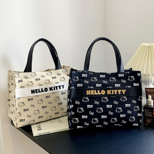 HelloKitty genuine new canvas portable toiletry bag cosmetic bag large capacity tote bag mommy bag women's bag