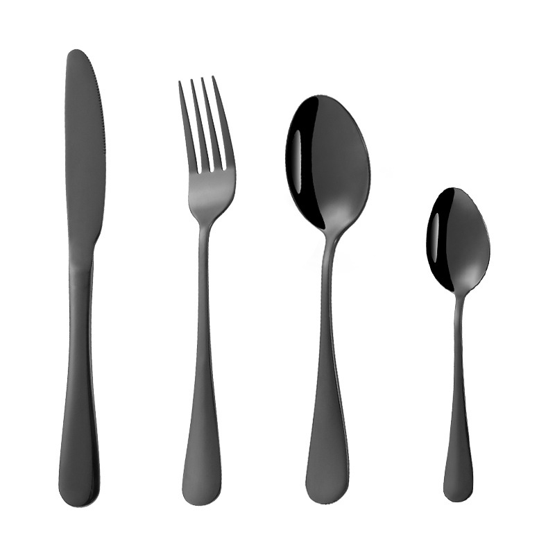 Juego de cuatro piezas de cocina occidental de hotel dorado cuchillo, tenedor y cuchara Transfronterizo 1010 traje de vajilla de acero inoxidable cuchillo, tenedor y cuchara