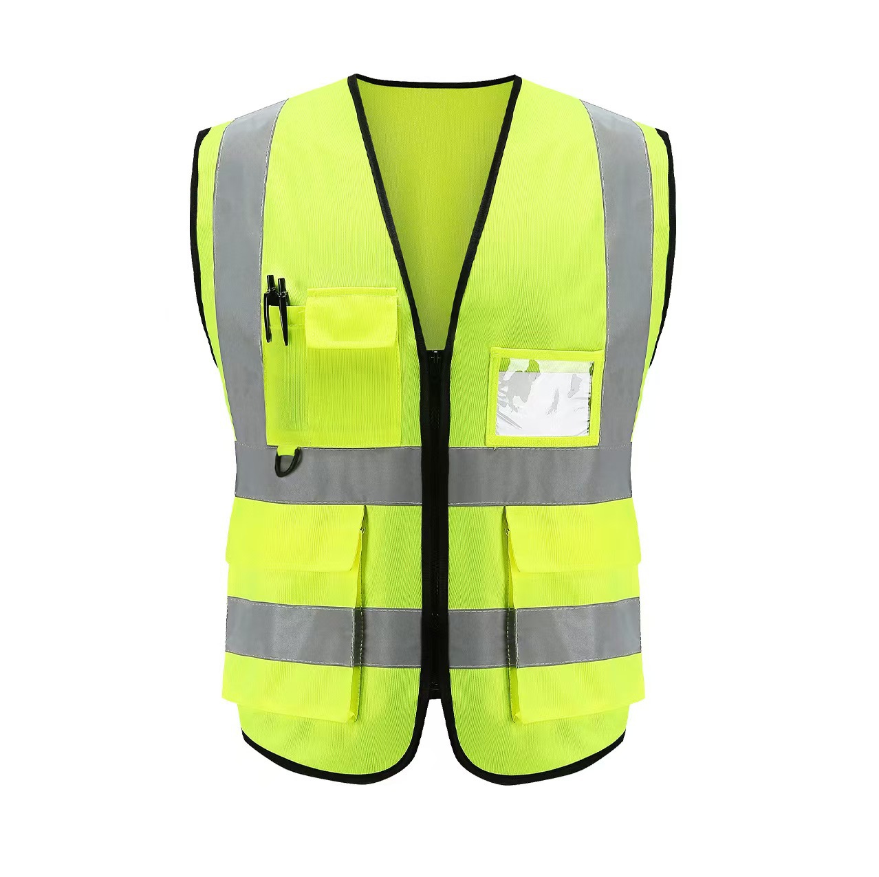 Chaleco reflectante multibolsillo chaleco reflectante chaleco reflectante seguridad construcción de ingeniería de construcción fábrica de tráfico en stock