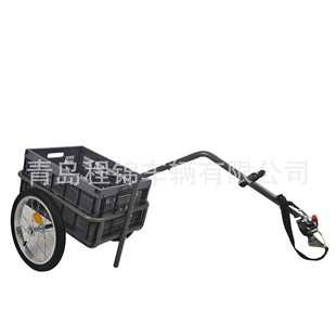 Rear-mounted multifunctional foldable plastic basket steel luggage rack bicycle cargo trailer 16-inch inflatable wheel