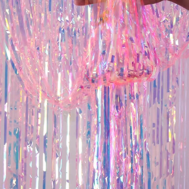 Decoración de la fiesta de los niños de nieve y nieve de diez años de boda fiesta de cumpleaños Navidad Elsa bordilla cortina de lluvia láser