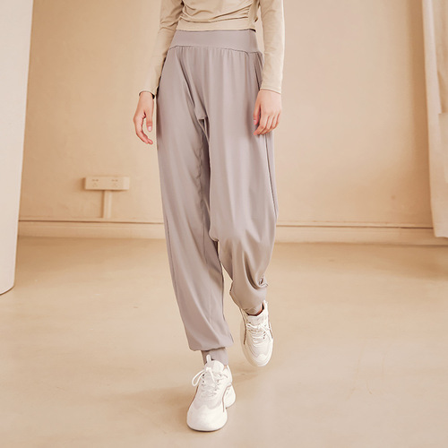 Women's sports trousers, high-waisted, loose-fitting, running fitness pants, professional Pilates training, quick-drying yoga pants