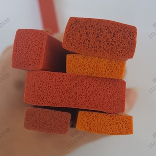 Silicone Square Strips Red and White High Temperature Anti-Collision Foam Sponge Rubber Pad Cabinet Strips Flat Strips Shock-Absorbing Sealing Strips