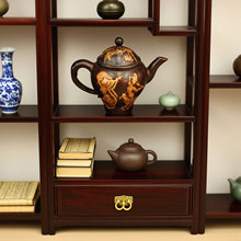 复古锌合金做旧紫铜色仙女茶壶 金属工艺品摆件 文创市集仿老物件