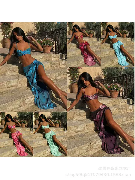 【Utopia】Bikini Three-Piece Set of Separate Pieces, Hot Spring Beach Long Dress, Slim-Fit Swimsuit, Small Batch in Stock