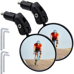 Cross-border same item bicycle rearview mirror 360-degree rotating acrylic lens large round mountain bike mirror