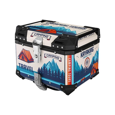 Box with Quick-Release Carbon Steel Motorcycle trunk - liningcarbon-steel-bottom-plate-camping-trip-46l-aluminum-alloy-tail-box
