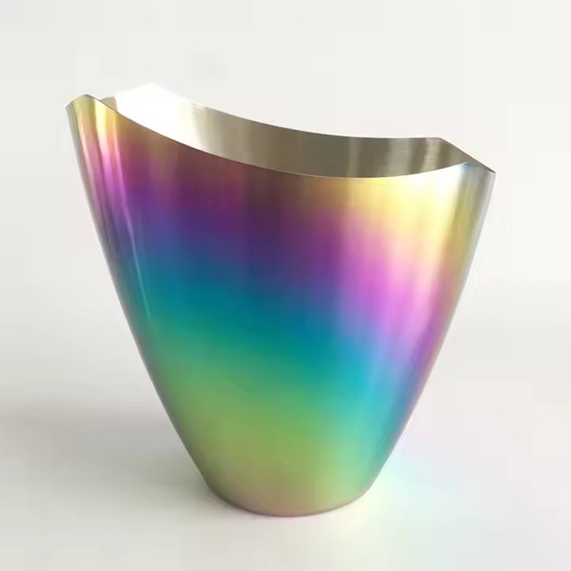 Venta directa de fábrica europea y americana Venta caliente lingote de acero inoxidable cubo de hielo bar suministros Cubo de vino Cubo de champán Cubo de vino colorido