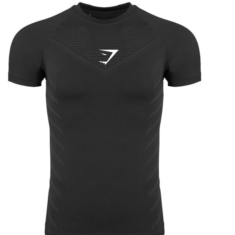 Gymshark New Running Sports Fitness T-Shirt Tops Breathable Tight Short-Sleeved Casual Running Short-Sleeved Shark