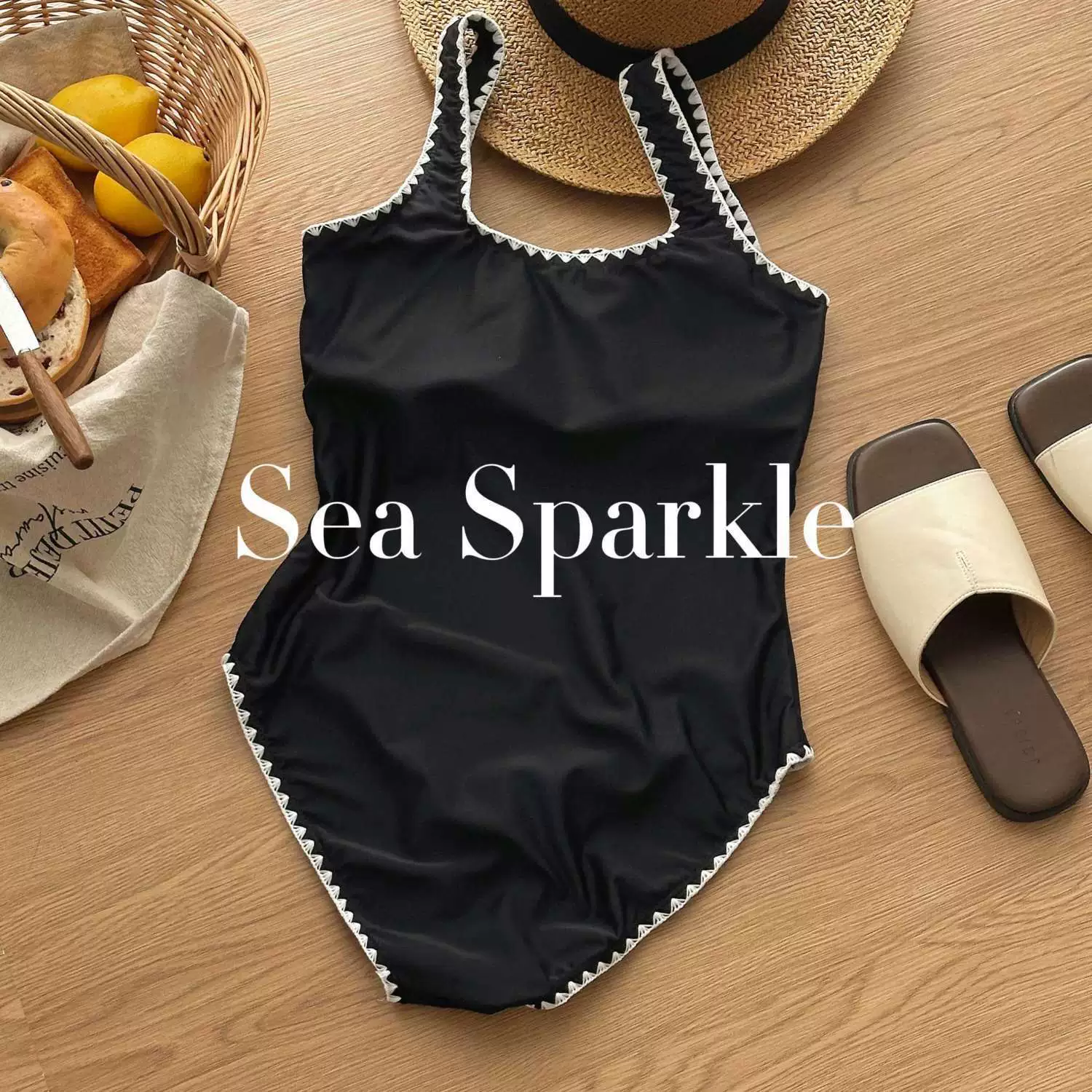 Слитный купальник Sea Sparkle корейского стиля с вышивкой и обтачкой, юбка или цельный, размеры M–XL
