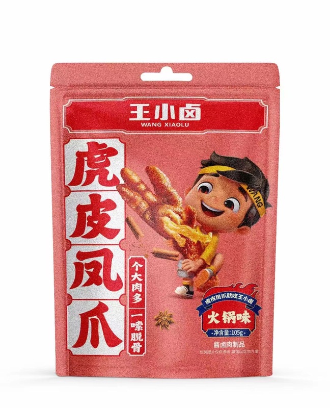 王小卤虎皮凤爪105g休闲即食小吃夜宵熟食网红零食整箱25包