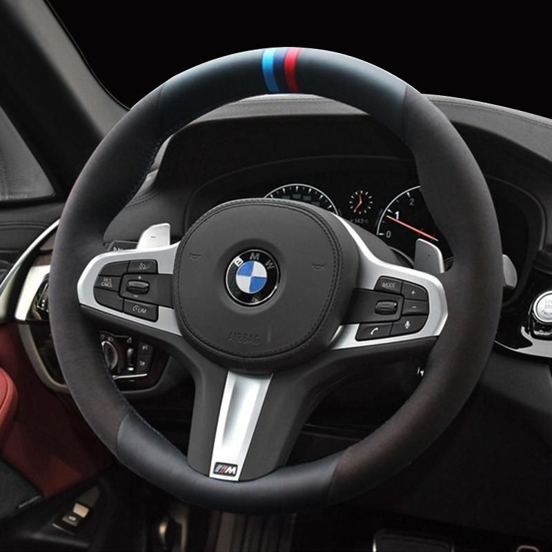 Es adecuado para BMW Serie 5 cubierta de volante de cuero con costura de mano 3 Serie / 1 Serie / 4 Serie / 7 Serie / X3 / X1 / X5 / X6