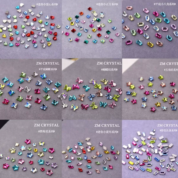 Mixed color shaped drill flat bottom nail drill monkey with small gold bottom drill nail jewelry nail stick drill