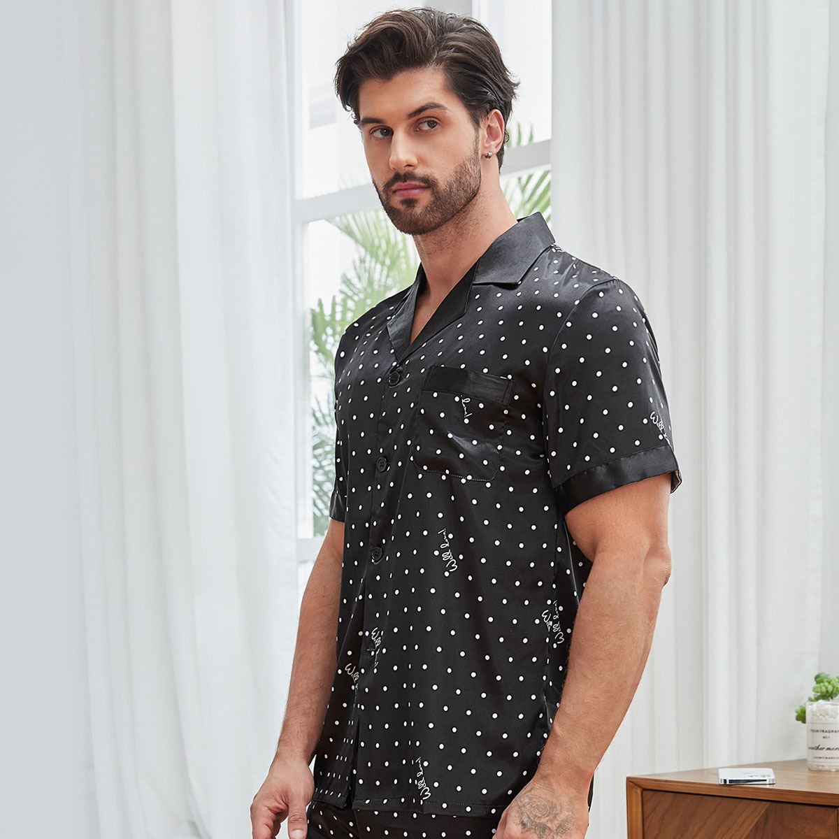 Cross-Border European Size Men's Large Size Loose Home Clothes Summer Men's Breathable Thin Short-Sleeved Shorts Ice Silk Pajamas Set