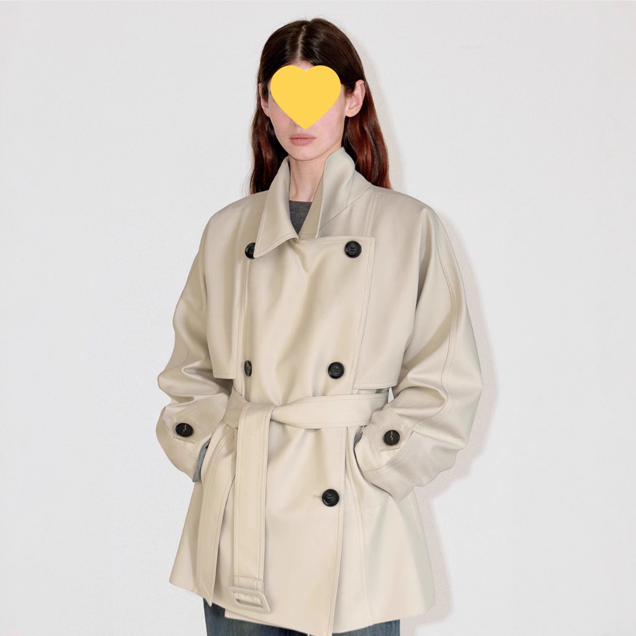 Fano Classic Modern Loose Silhouette Double-Breasted Drape Short Trench Coat for Petite Women 2025 Autumn