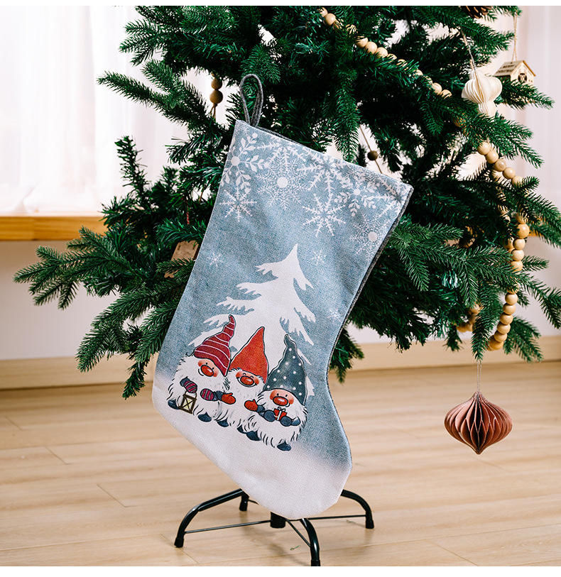 Julestrømpe med rensdyrprint børnegave julepynt_voghion.com