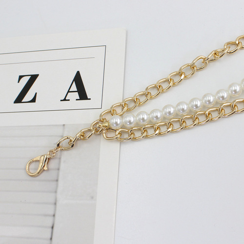 Pearl waist chain women's small fragrance with suit dress shirt metal decorative belt internet celebrity chain one piece drop shipping