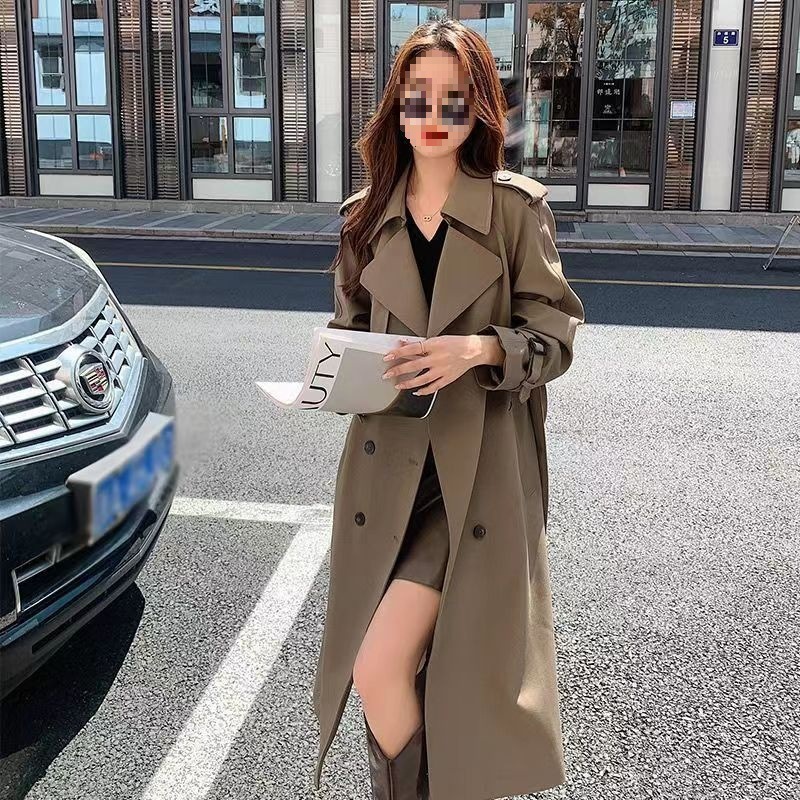 法式洋气风衣外套女2025垂感春秋收腰风衣女感中长款新款|undefined