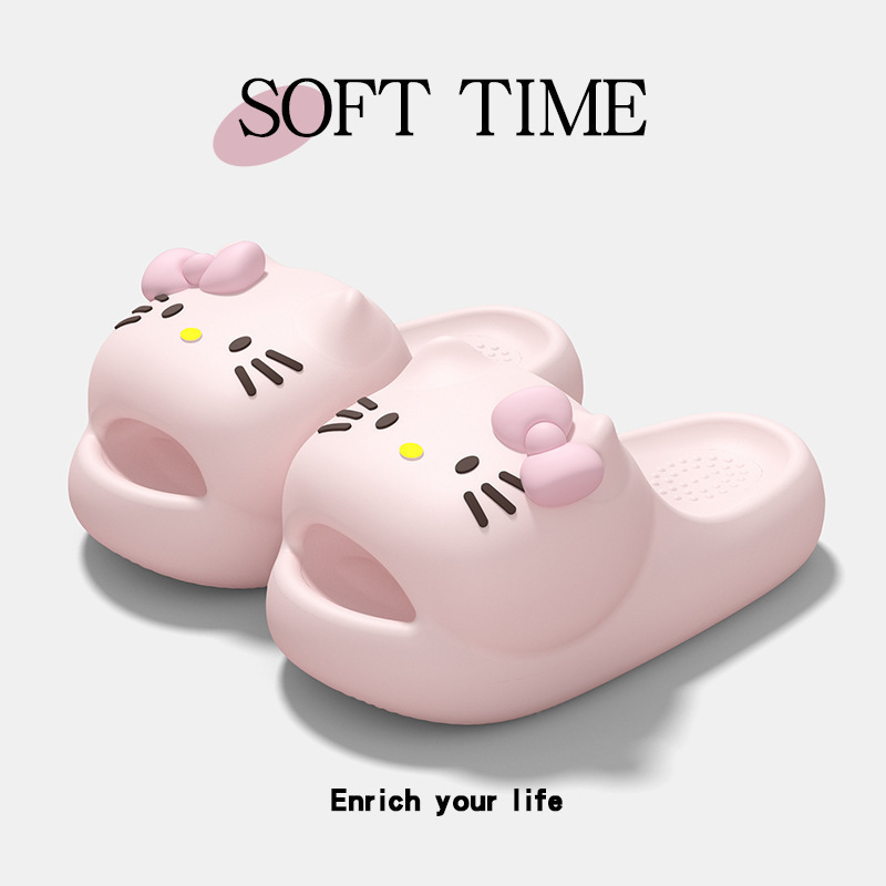 Popular KT slippers with a cushy feel, chubby cat slippers, cute indoor home bath non-slip cool slippers for men and women Popular KT slippers with a cushy feel, chubby cat slippers, cute indoor home bath non-slip cool slippers for men and women