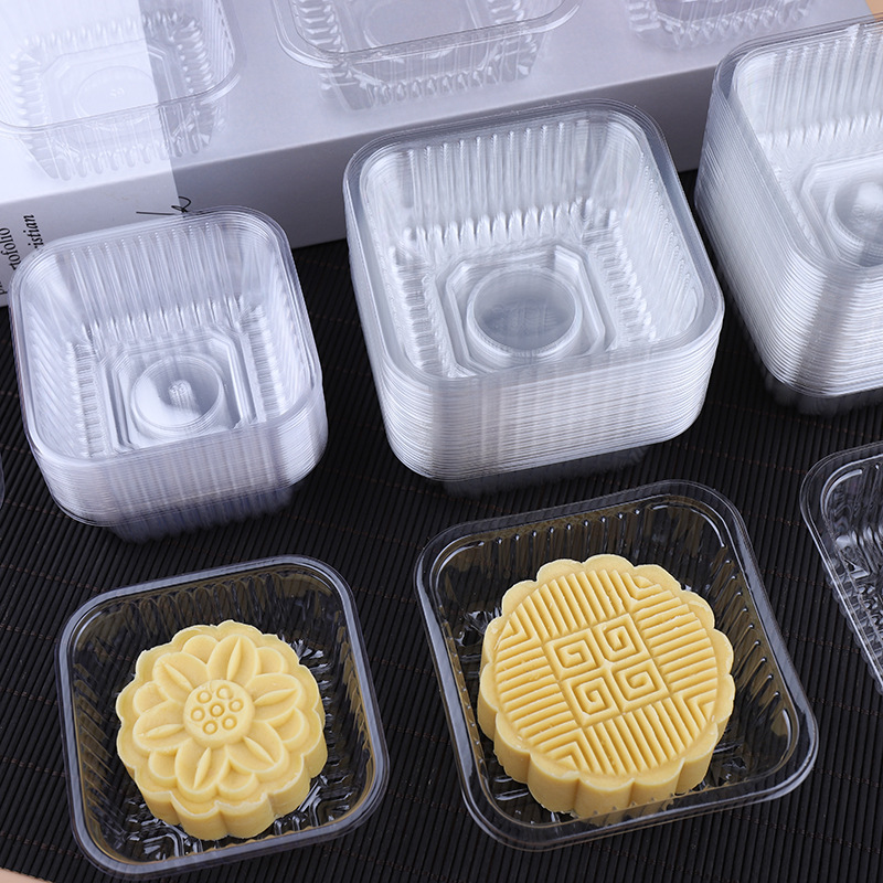 现货月饼托月饼吸塑内托 50克100克蛋黄酥塑料托盘透明底托内托