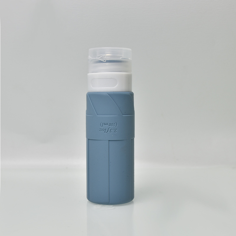 Botella de silicona de venta transfronteriza botella de transporte de viajes al aire libre botella de toner extrusible botella de cosméticos botella portátil