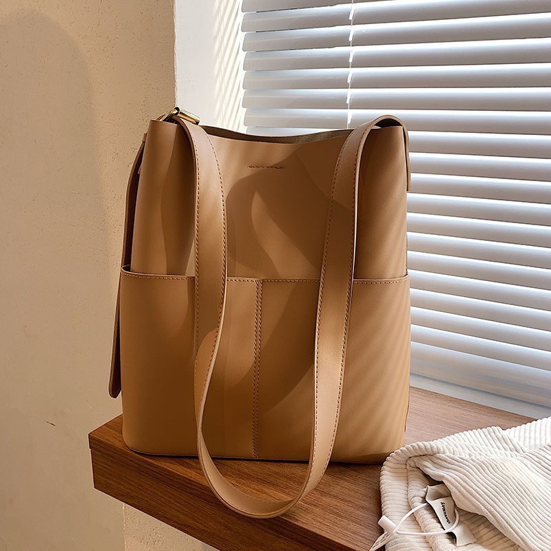 Elegant Women's Shoulder Bag High Capacity Versatile Bucket Bag_voghion.com