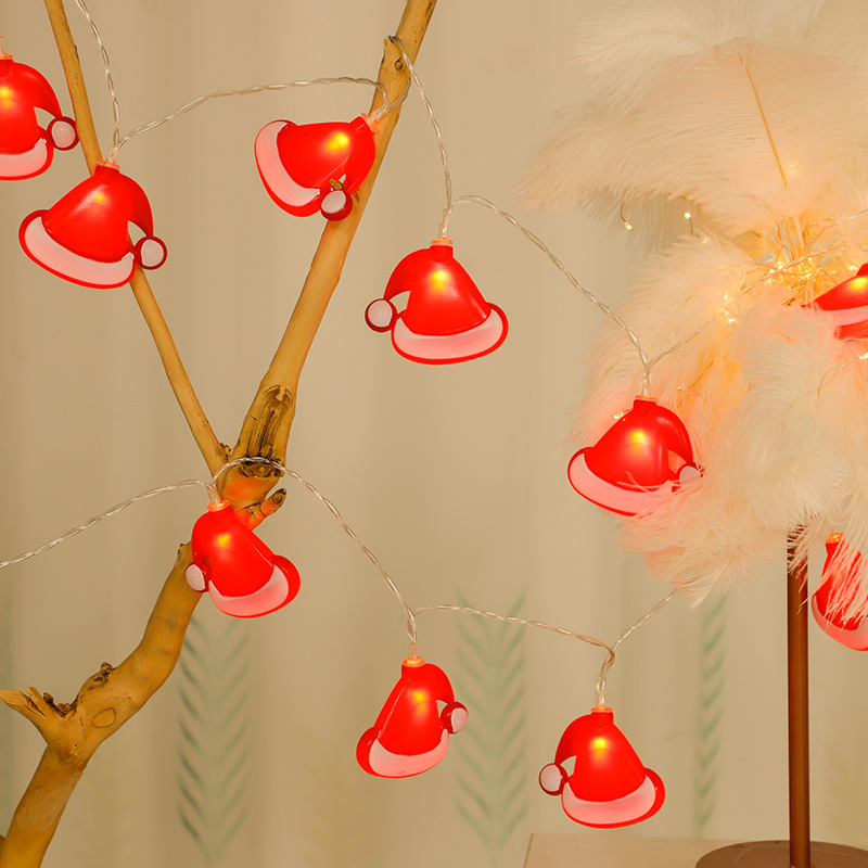 Decoración navideña, luces de colores, luces intermitentes, luces de cadena, alces huecos, luces colgantes, decoración de la habitación de la niña, atmósfera del maletero